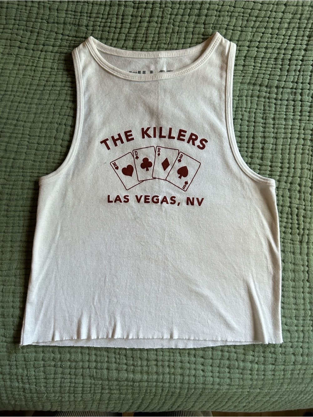 Urban Outfitters White Tank Top with Burgundy The Killers Las Vegas Graphic